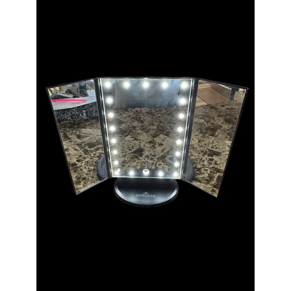 Touch Trifold Dimmable LED Makeup Mirror - Picture 3 of 9